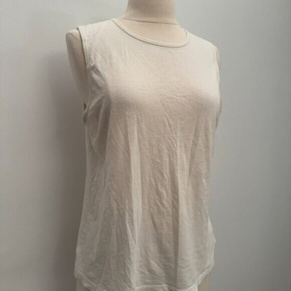 Theory White Organic Sleeveless Tank, Size Small - Picture 4 of 6
